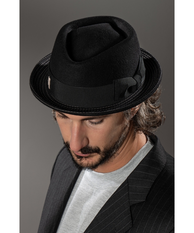Cappello in feltro Uomo modello pork pie Made in Italy