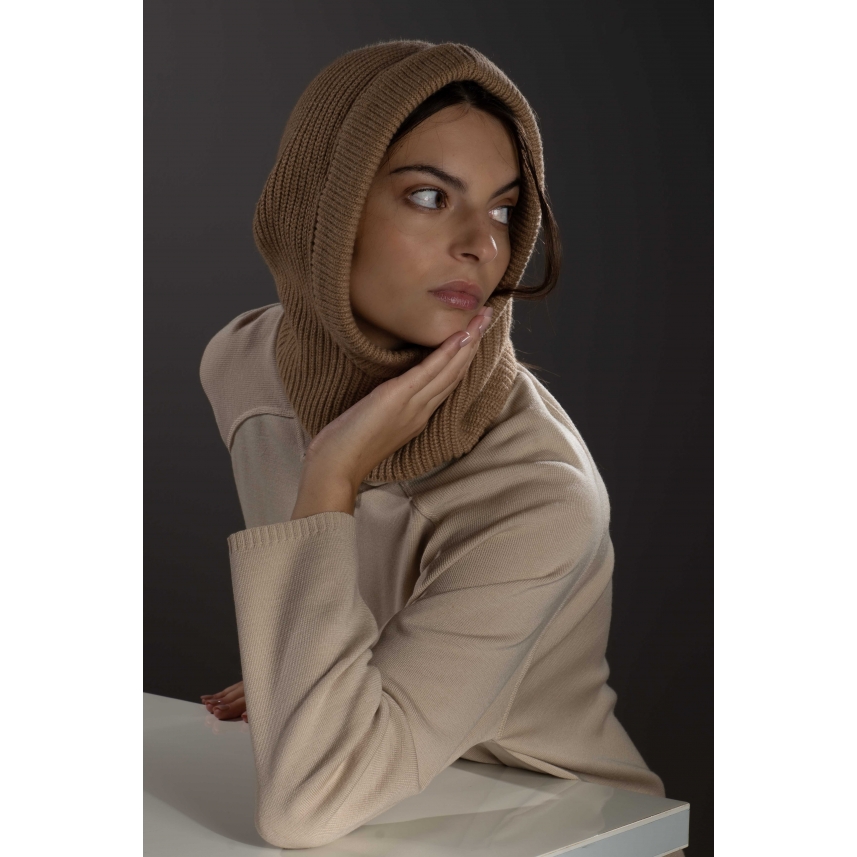 Kagoule ribbed balaclava with piping made in Italy