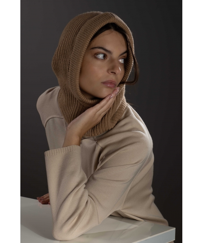 Kagoule ribbed balaclava with piping made in Italy