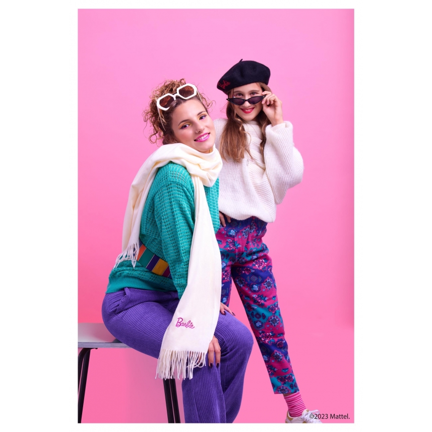 Cappello basco in lana ricamo BARBIE