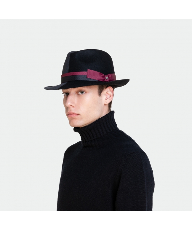 Fedora two-tone felt hat Made in Italy