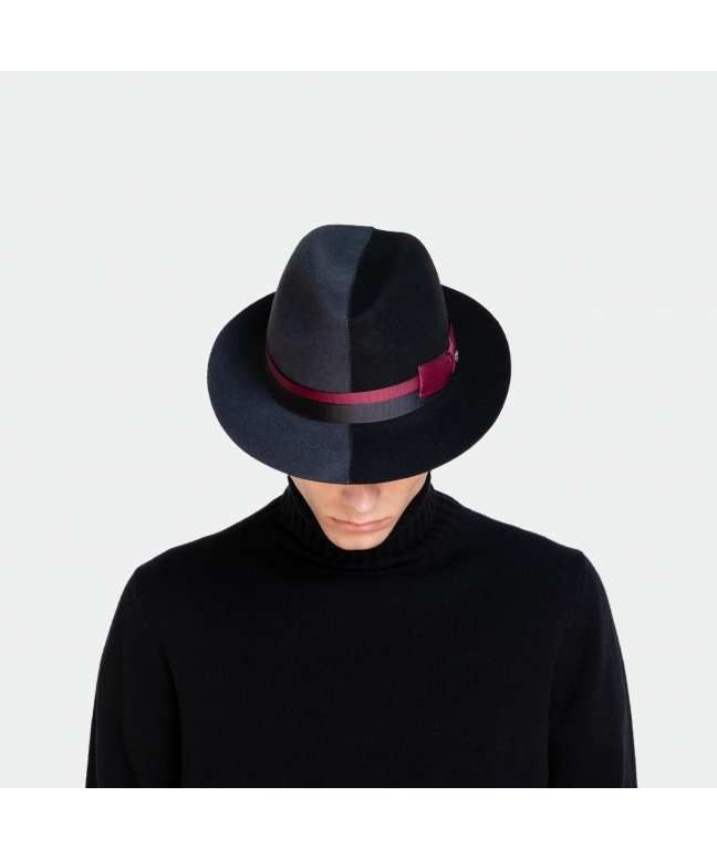 Fedora two-tone felt hat Made in Italy