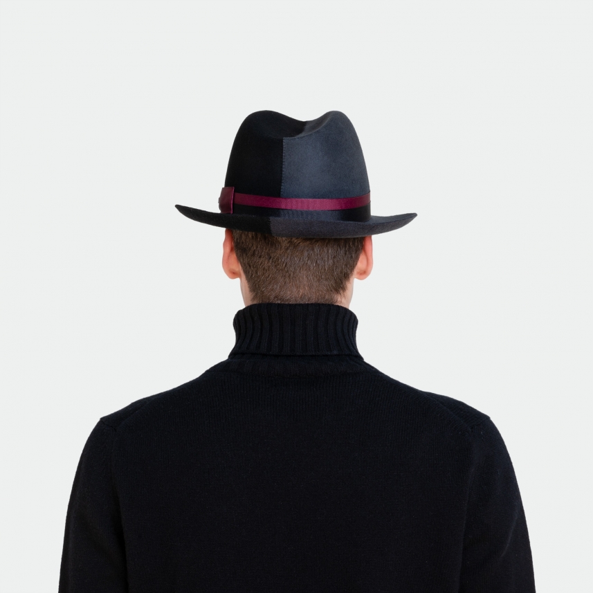 Fedora two-tone felt hat Made in Italy