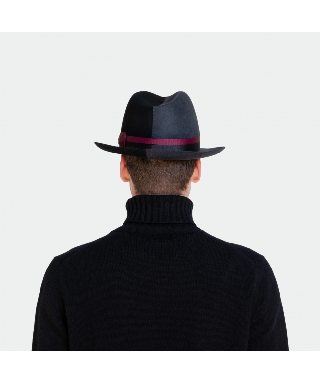 Fedora two-tone felt hat Made in Italy