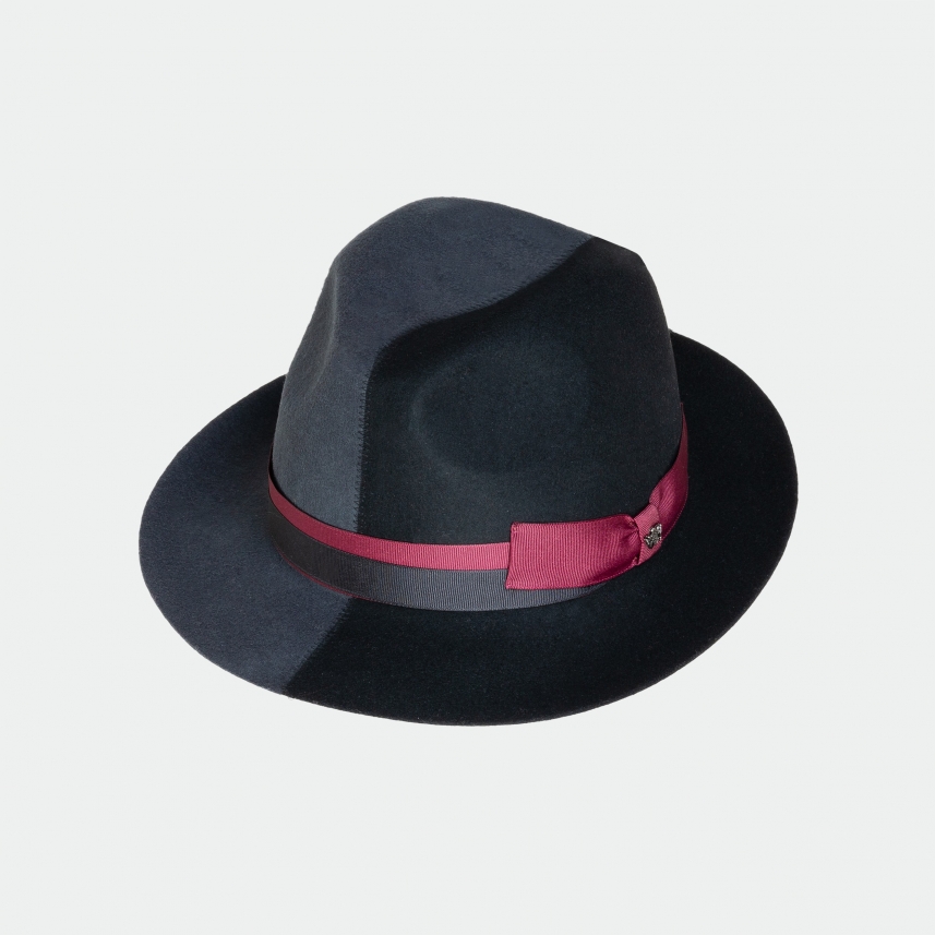 Fedora two-tone felt hat Made in Italy