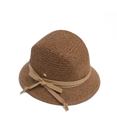 Solid color women's hat in pastel colors twisted paper