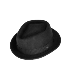 Diamantkopf-Porkpie-Filzhut mit Ripsband