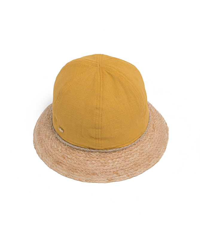 Cappello Donna modello pescatore in rafia e lino