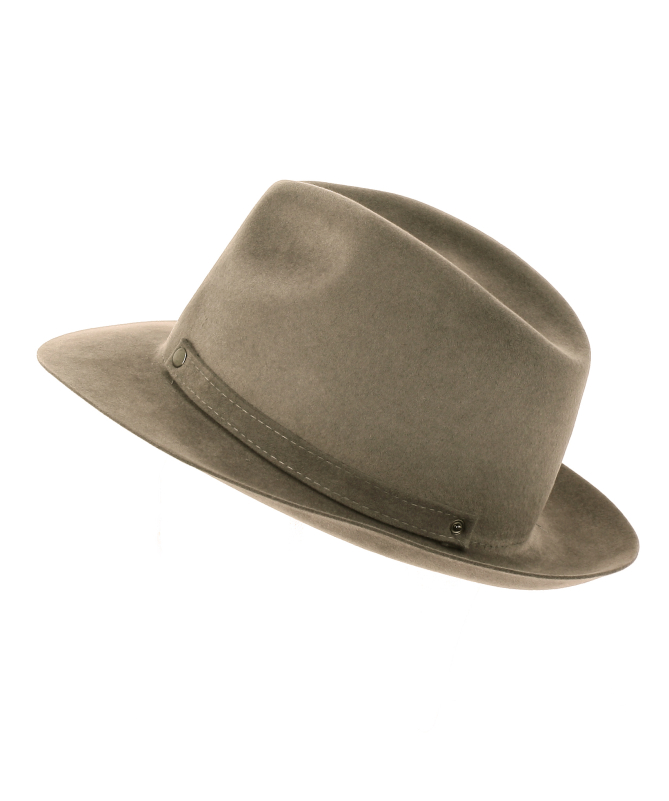 Men's lapin Fedora hat with felt and snaps