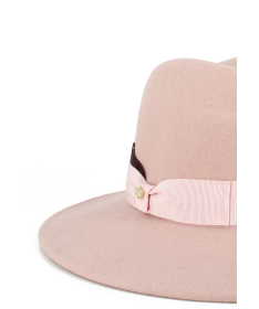Women's and men's unisex hat 100% wool felt with contrasting ribbon