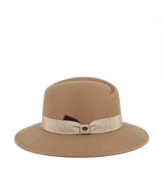 Women's and men's unisex hat 100% wool felt with contrasting ribbon