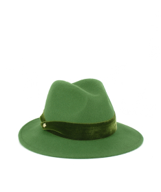 Women's Felt Fedora Hat with Velvet Ribbon Made in Italy