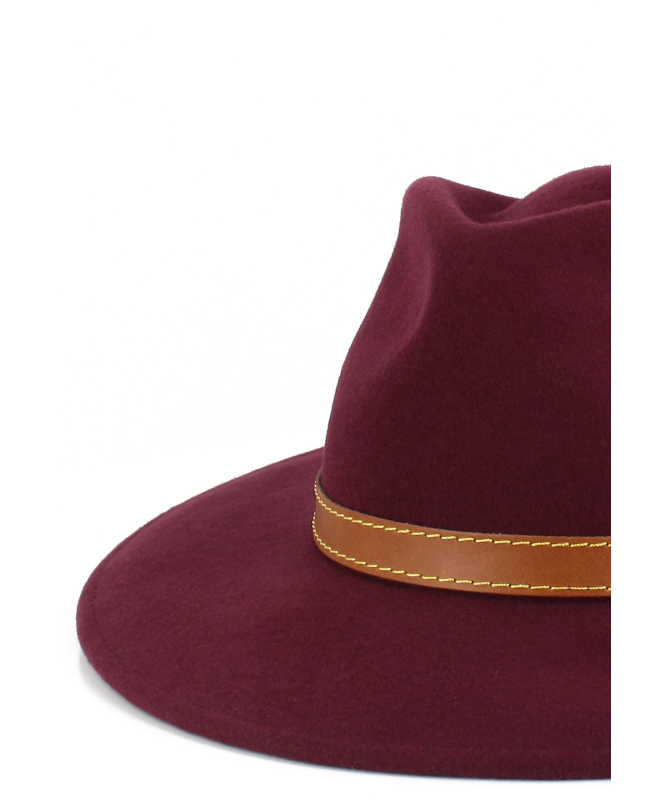 Felt hat with faux leather strap UNISEX Made in Italy