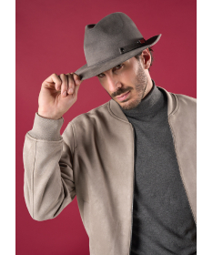 Men's lapin Fedora hat with felt and snaps