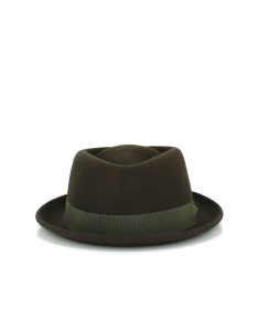 Cappello in feltro Porkpie testa diamante con grosgrain