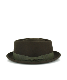 Cappello in feltro Porkpie testa diamante con grosgrain