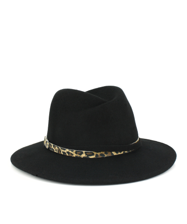 Women's Felt Fedora Hat with Eco-Leather Strap ANIMALIER