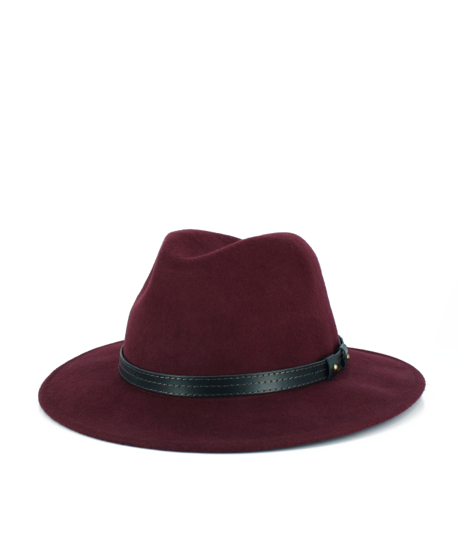 Men's Felt Hat with Leather Strap Made in Italy