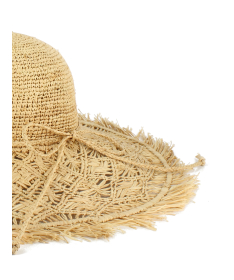 Women's Raffia Hat with Fringes Sun Sea Made in Italy