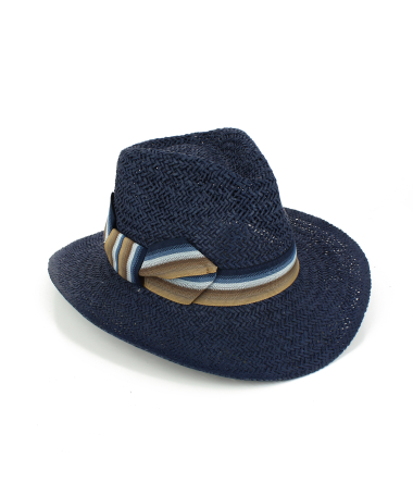 Men's straw hat paper ribbon 3 colors Made in Italy