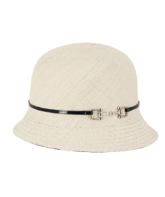 Hochwertiger Panama-Cloche-Hut für Damen, hergestellt in Italien.