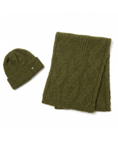 Wool Blend Beanie and Scarf Set Made in Italy