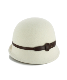 Women's felt cloche hat with strap