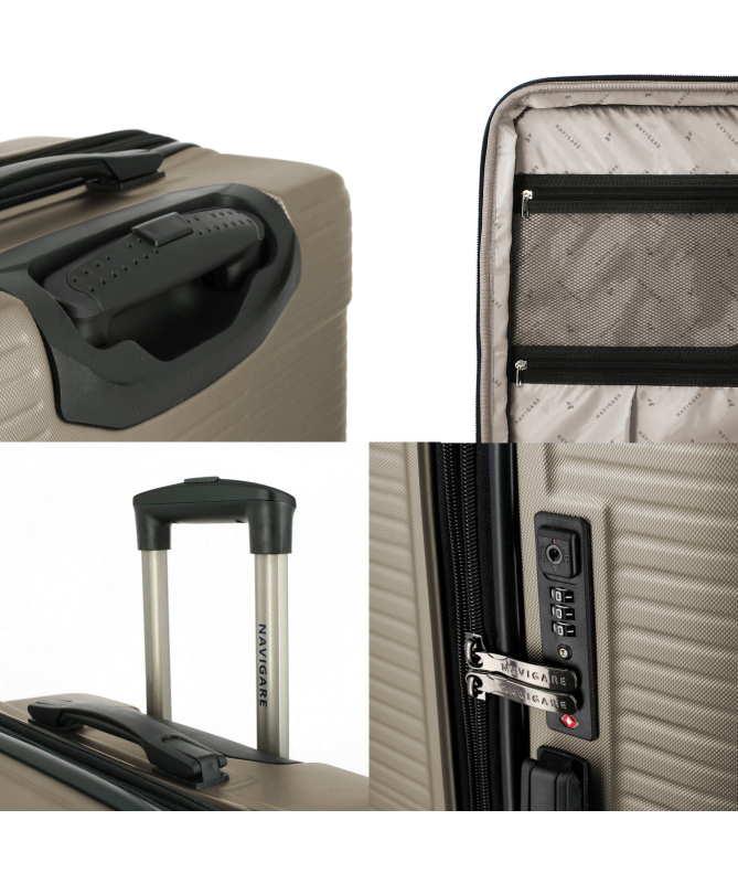 Rigid travel trolley NAVIGARE suitcase line 1806 20'' 8 wheels