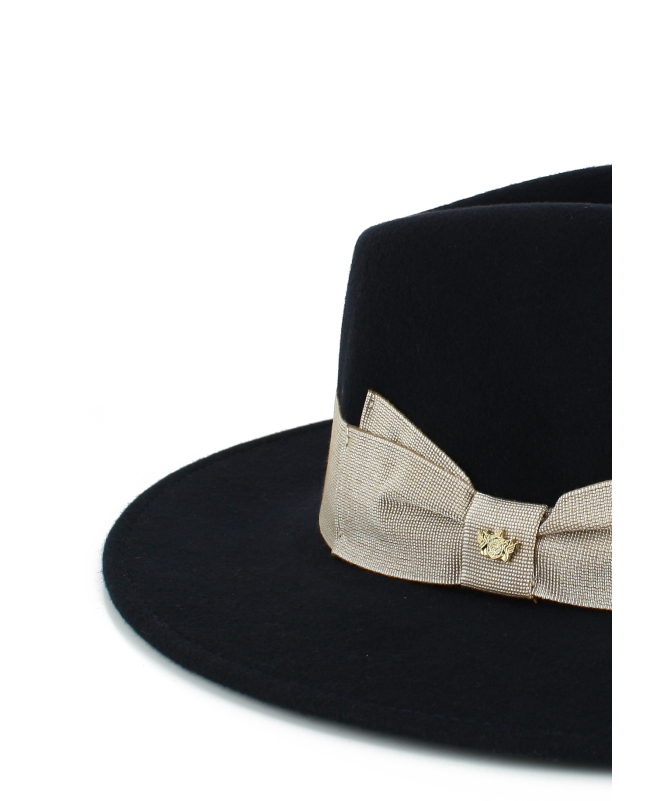 Cappello in feltro Fedora con grosgrain alto e dettagli a contrasto