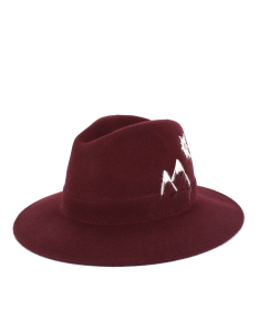 Women's felt hat with hand embroidery, Made in Italy