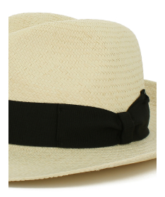 Men's Panama Fedora Hat with Herringbone Pattern Made in Italy