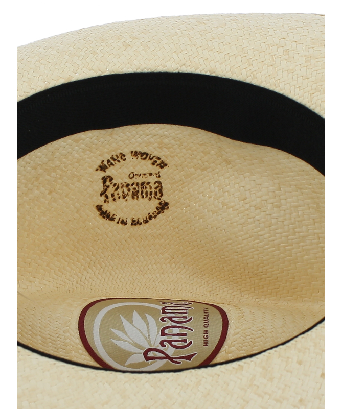 Men's Panama Fedora Hat with Herringbone Pattern Made in Italy