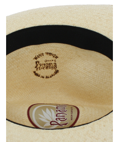 Men's Panama Fedora Hat with Herringbone Pattern Made in Italy