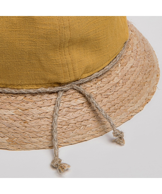 Cappello Donna modello pescatore in rafia e lino
