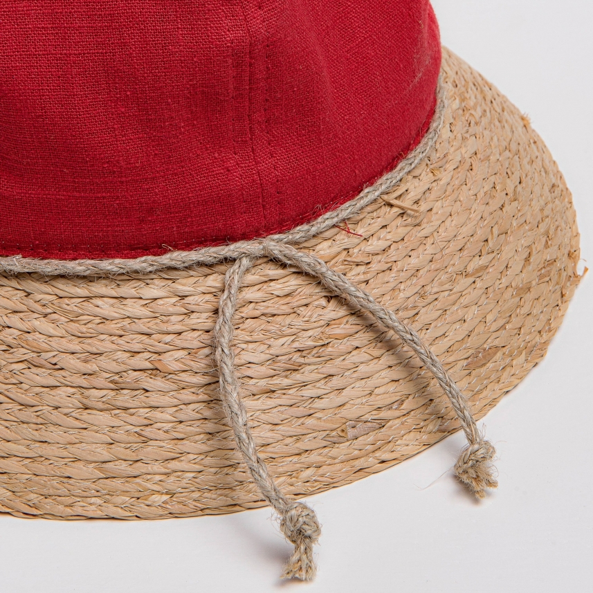 Cappello Donna modello pescatore in rafia e lino