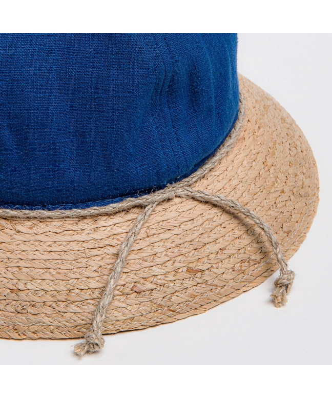 Cappello Donna modello pescatore in rafia e lino