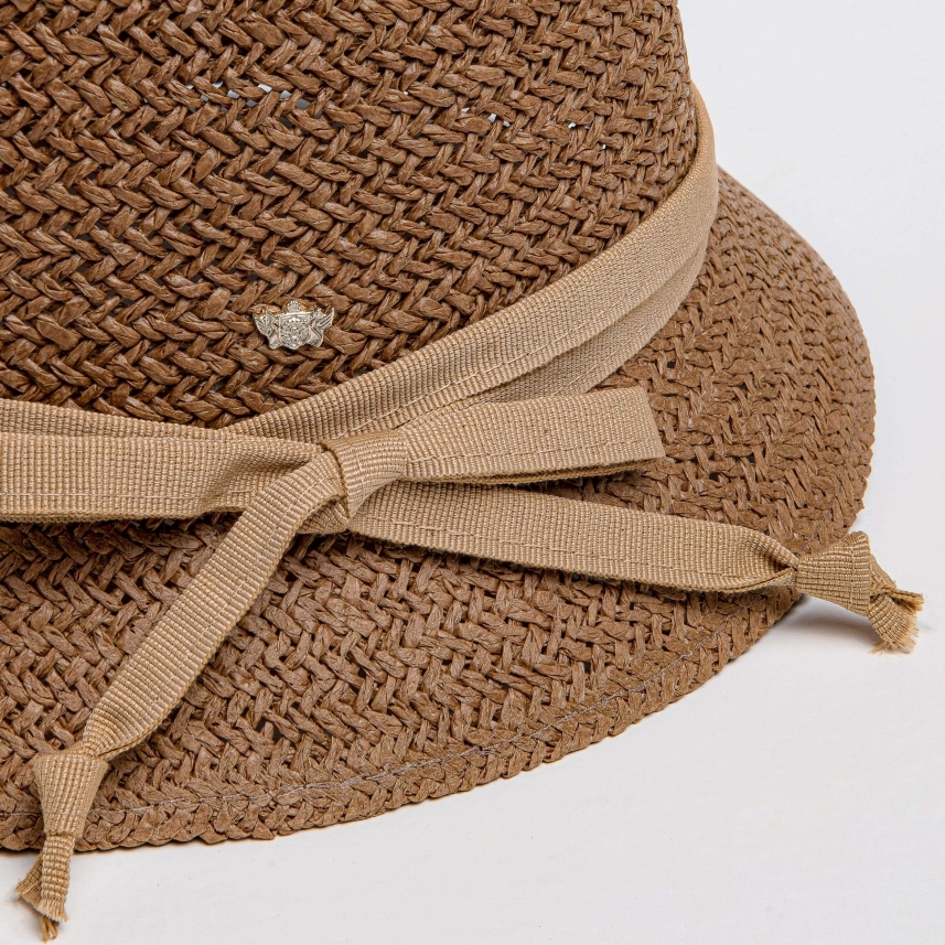 Solid color women's hat in pastel colors twisted paper