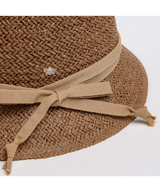 Solid color women's hat in pastel colors twisted paper