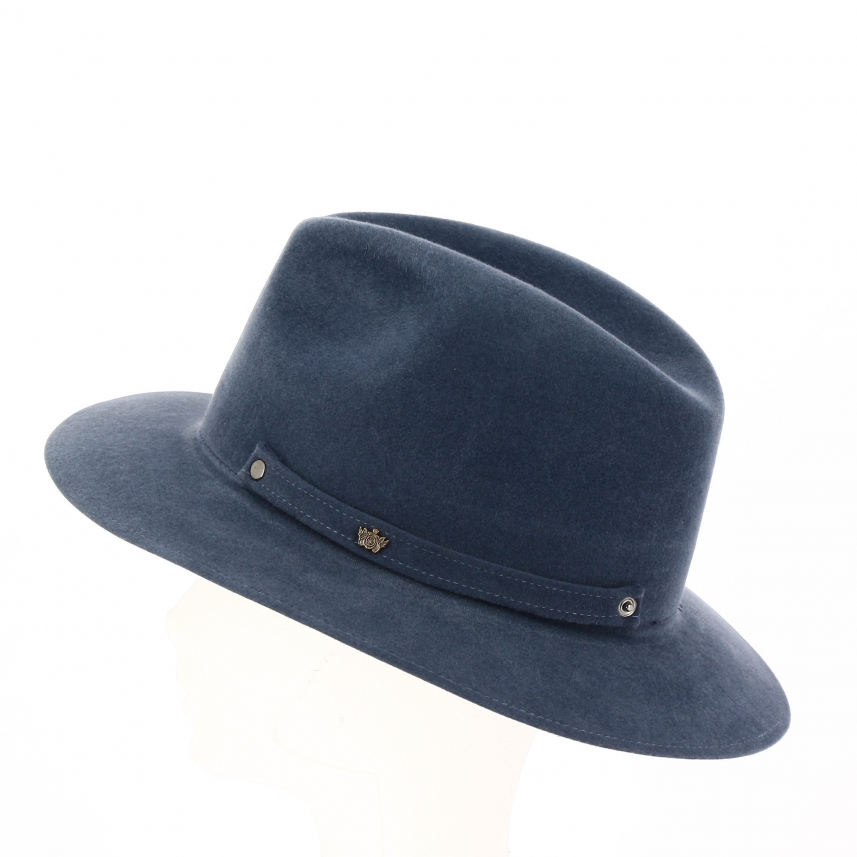 Men's lapin Fedora hat with felt and snaps
