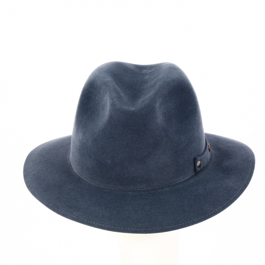 Men's lapin Fedora hat with felt and snaps