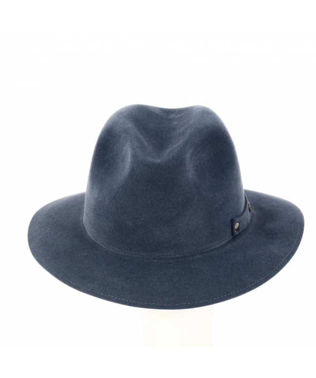 Men's lapin Fedora hat with felt and snaps