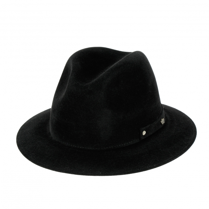 Men's lapin Fedora hat with felt and snaps