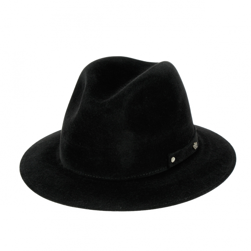 Men's lapin Fedora hat with felt and snaps