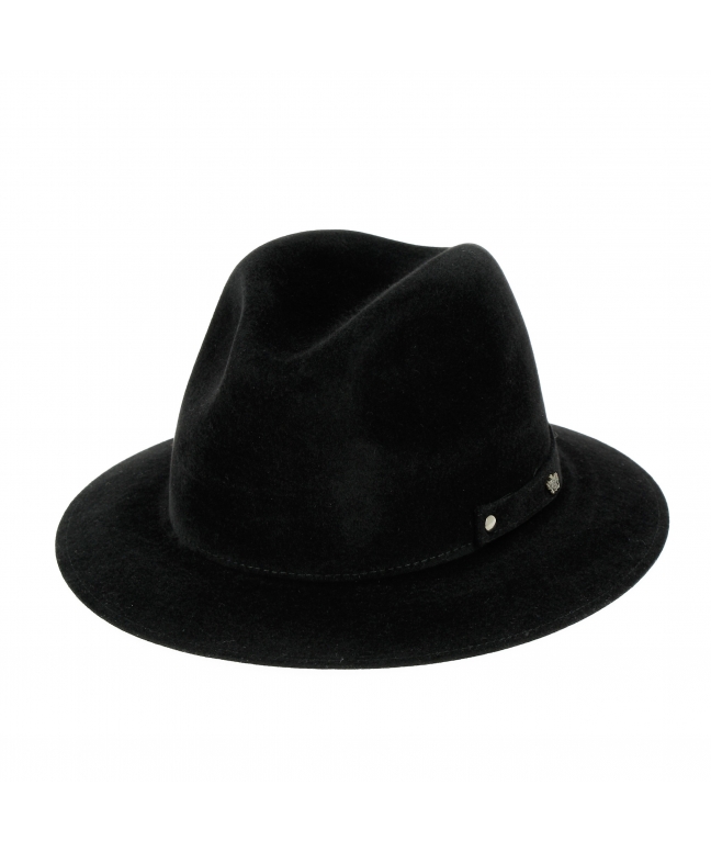 Men's lapin Fedora hat with felt and snaps