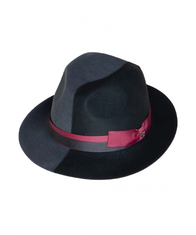 Fedora two-tone felt hat Made in Italy