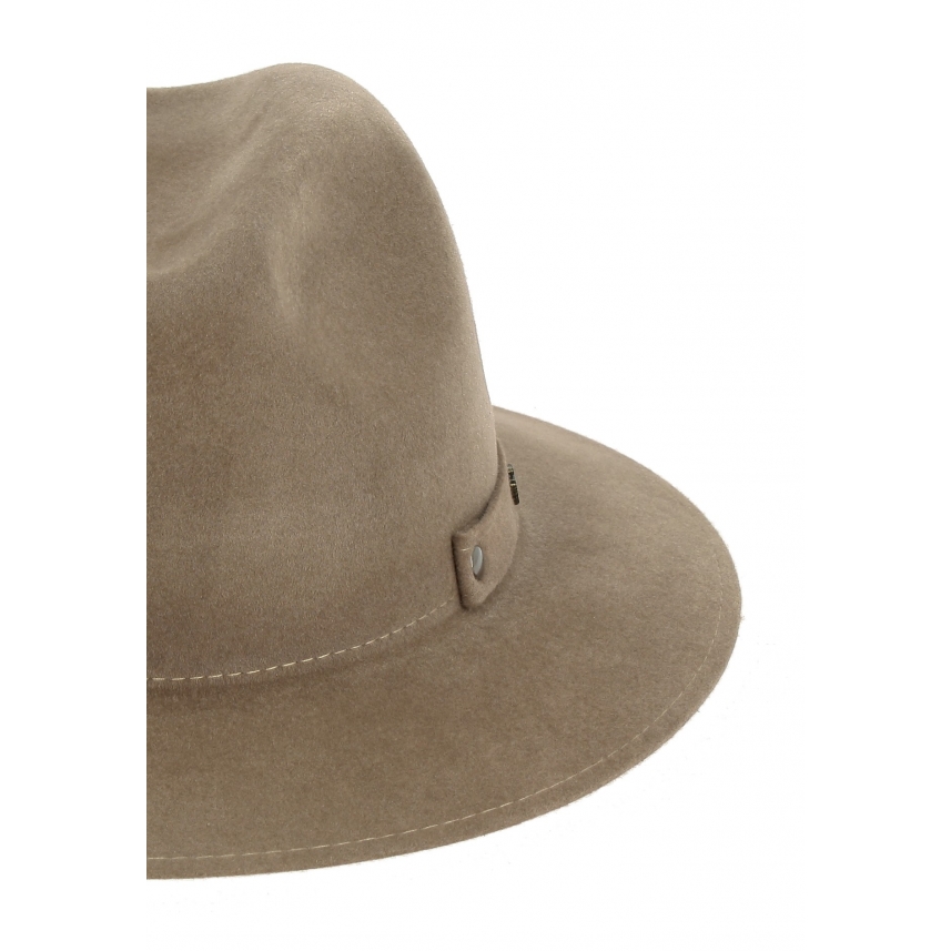 Men's lapin Fedora hat with felt and snaps