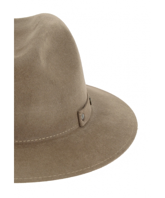 Men's lapin Fedora hat with felt and snaps
