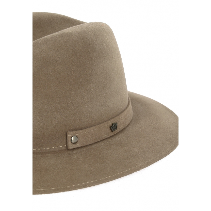 Men's lapin Fedora hat with felt and snaps