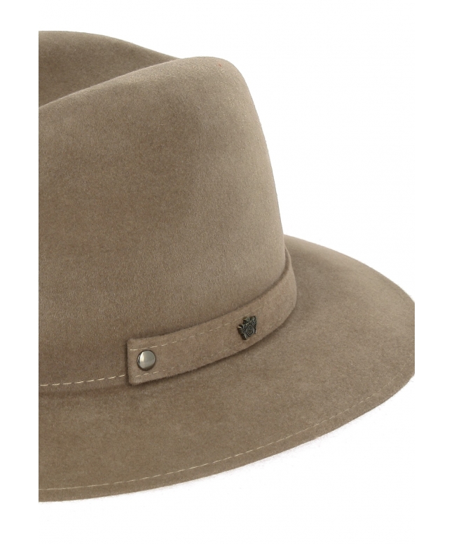 Men's lapin Fedora hat with felt and snaps
