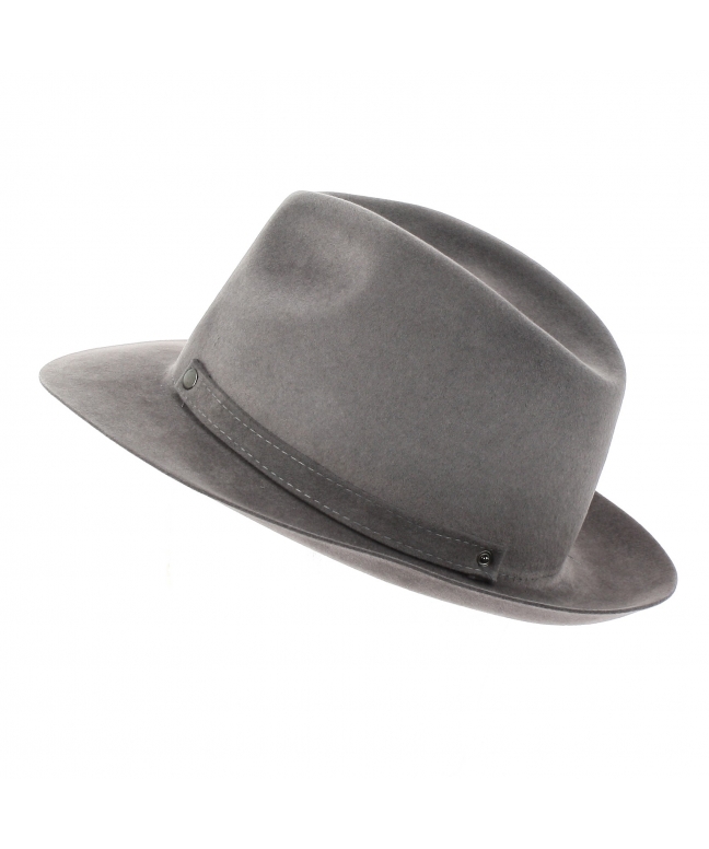 Men's lapin Fedora hat with felt and snaps